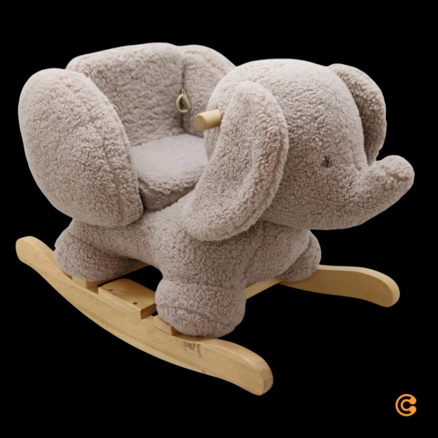 B-Ware Nattou Schaukeltier Wipptier Elefant Plüschtier Taupe Braun Stoff Rückenlehne - 25414673544010