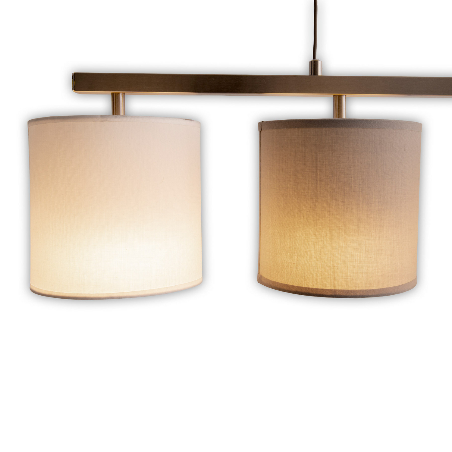 Näve Hängelampe Pendelleuchte Lampe Tilde Textilschirme 4fl Braun Beige Messing B-Ware - 4003222883976