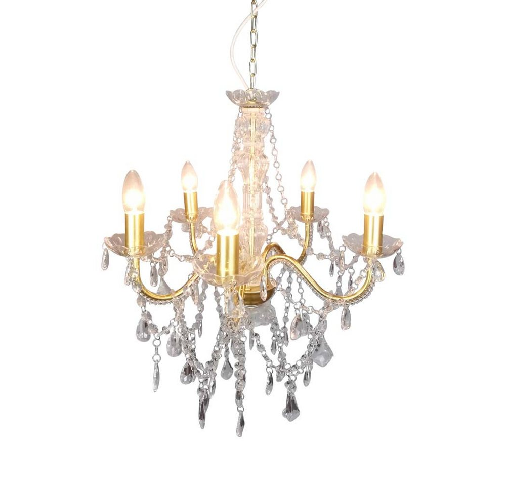 Näve Kronleuchter Deckenleuchte Cecilia Gold Eisen Acryl Lampe 52 Cm 5 Flg B-Ware - 4003222892626