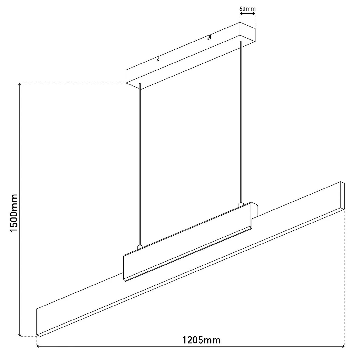 Näve Led Hängeleuchte Wiebke Pendelleuchte Lampe Schwarz Holz 120,5 Cm Dimmbar B-Ware - 4003222894095