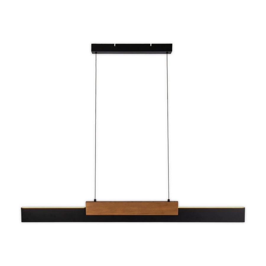 Näve Led Hängeleuchte Wiebke Pendelleuchte Lampe Schwarz Holz 120,5 Cm Dimmbar B-Ware - 4003222894095