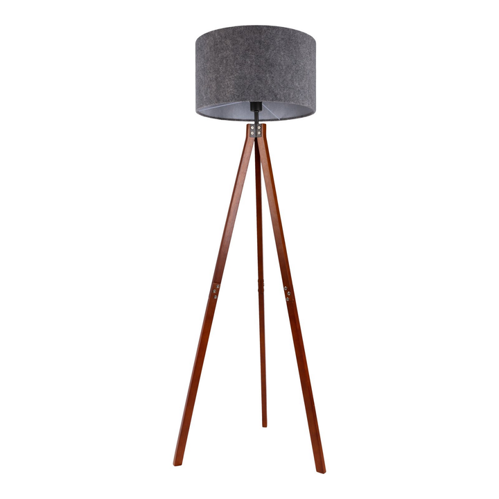Näve Stehlampe Standleuchte Lampe Holz Grau Dreibein Textilschirm E14 Schalter B-Ware - 4003222889565