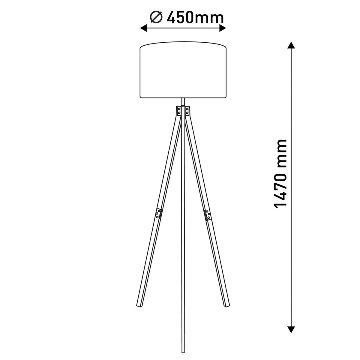 Näve Stehlampe Standleuchte Lampe Holz grau Dreibein Textilschirm E14 Schalter - 4003222889565