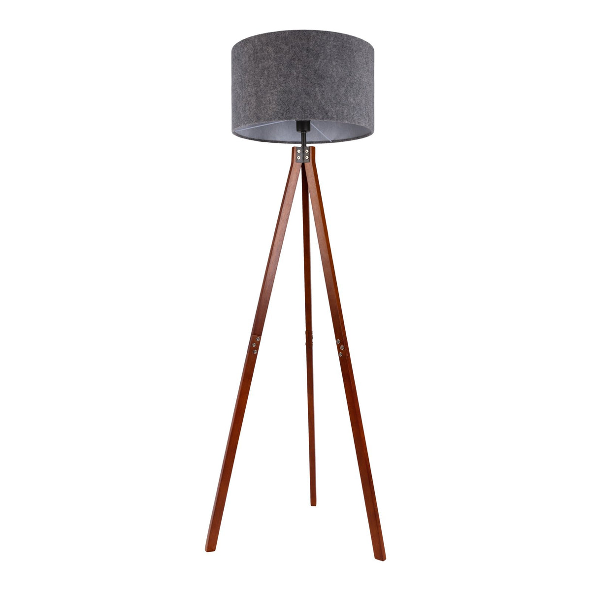 Näve Stehlampe Standleuchte Lampe Holz grau Dreibein Textilschirm E14 Schalter - 4003222889565