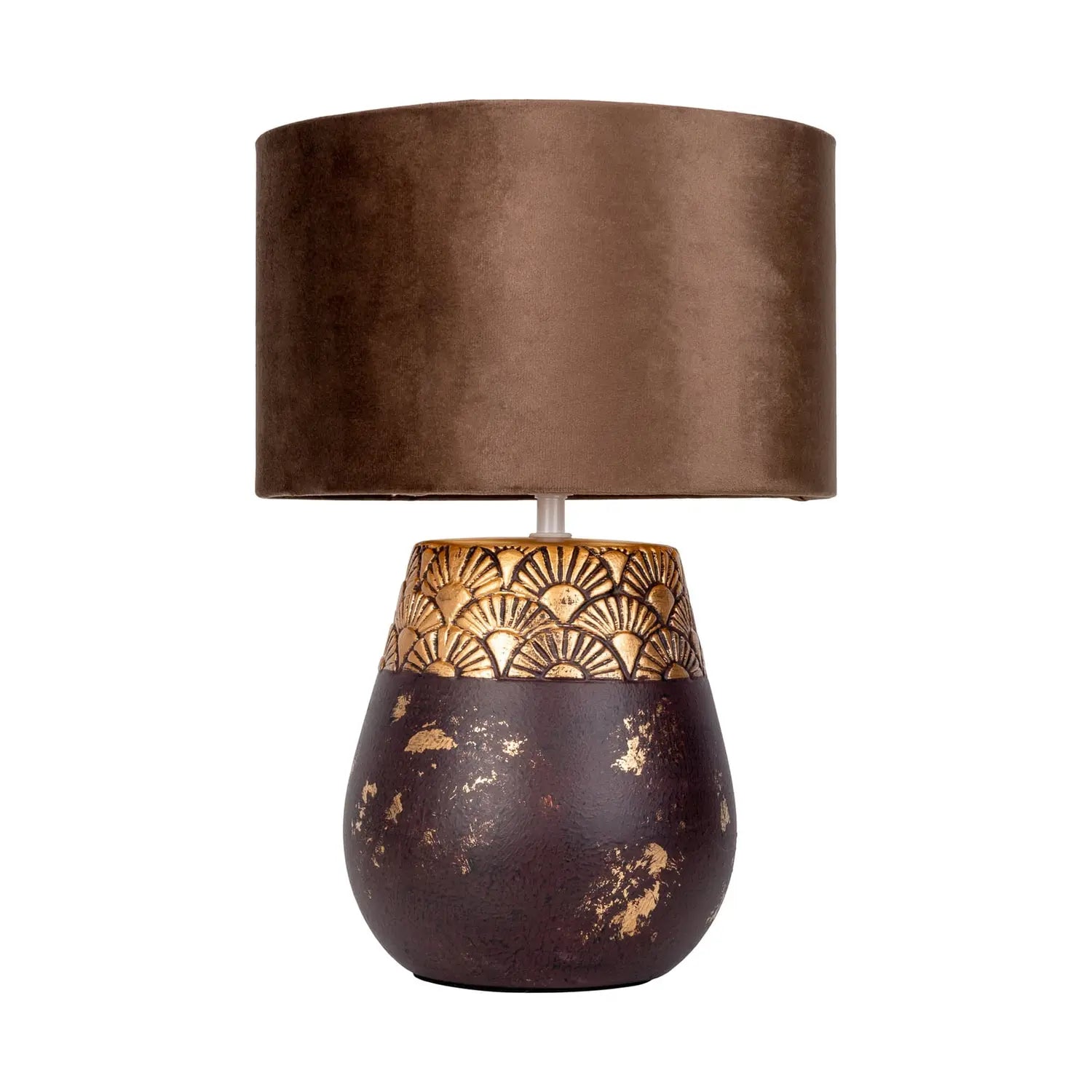 B-Ware Näve Tischleuchte Tischlampe Bronco Keramik Kunstleder Braun E27 Led Höhe 39 Cm - 4003222892503