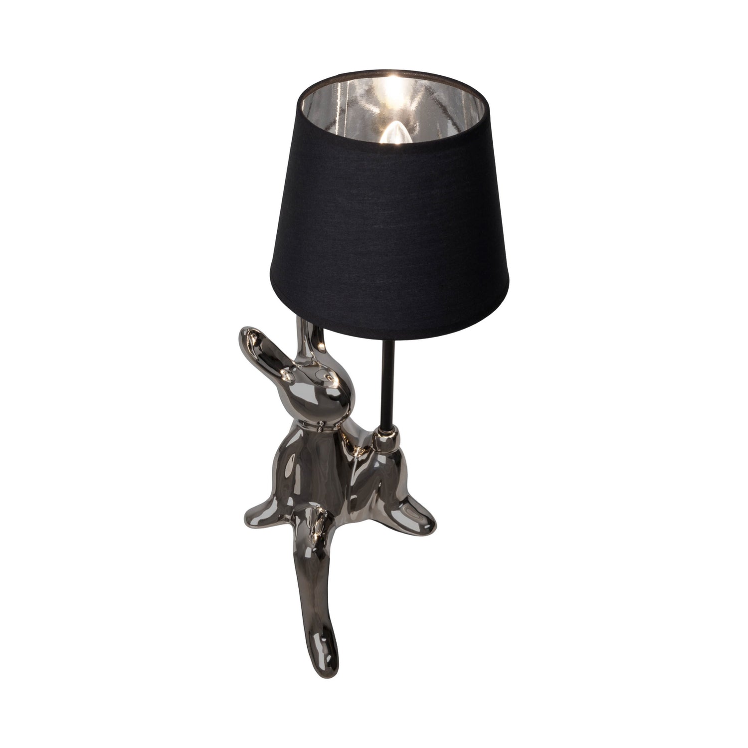 B-Ware Näve Tischleuchte Lampe Helge Silber Keramik Textil Schalter E14 Led 45 Cm Ip20 - 4003222892510