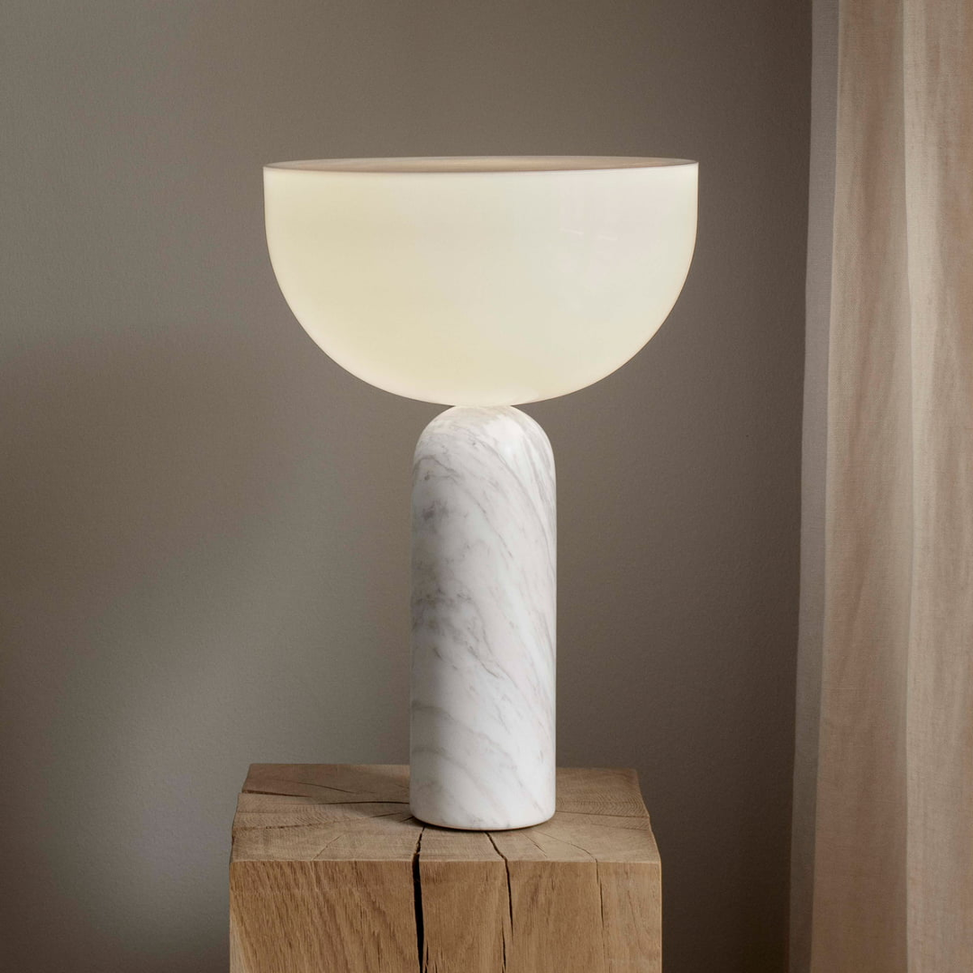 New Works Tischleuchte Leuchte Lampe Kizu Weiß Marmor Acrylglas Groß B-Ware - 5712826204108