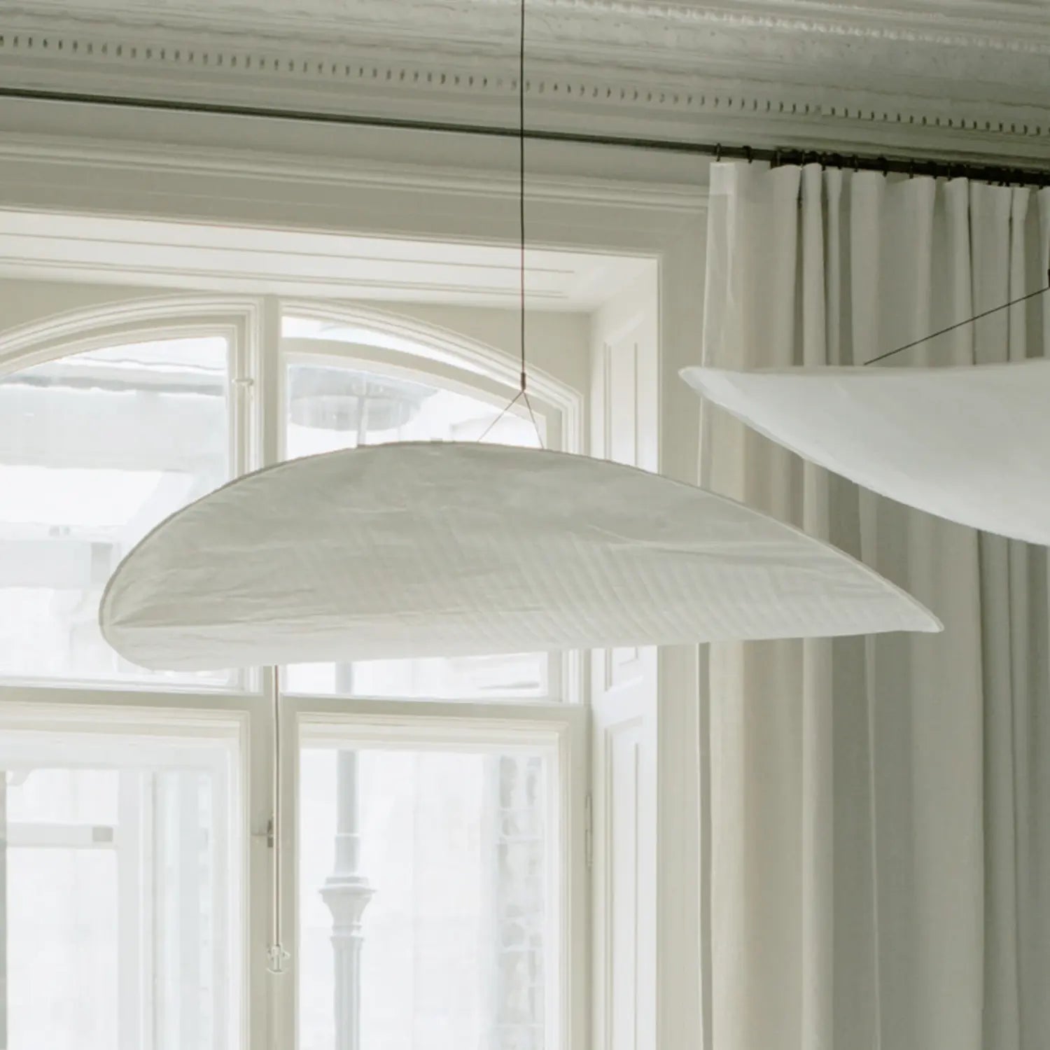 B-Ware New Works Hängeleuchte Pendelleuchte Led Weiß Kunststoff 90cm Panter Tourron - 7028001
