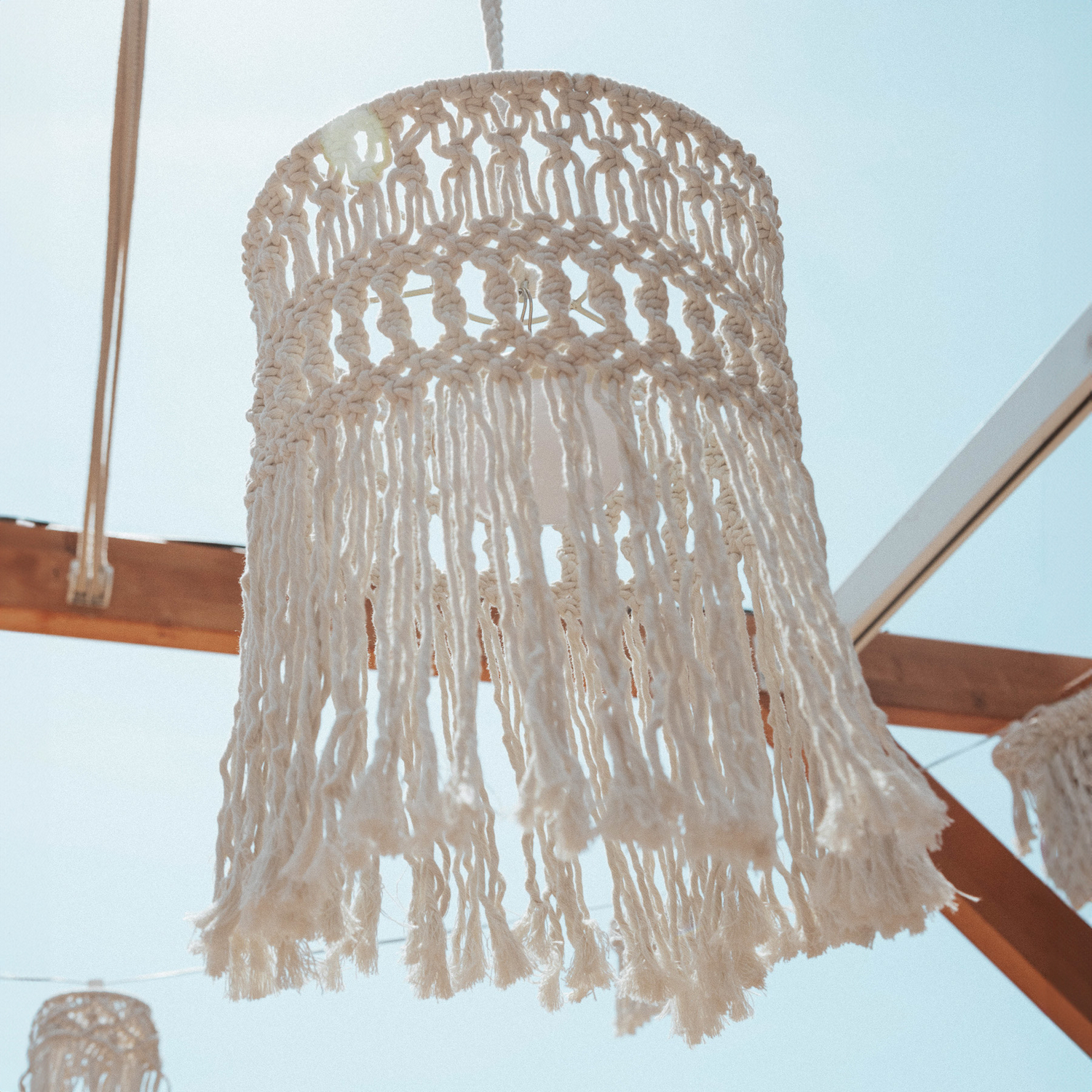 Newgarden Led Akku Hängeleuchte Pendelleuchte Mykonos Weiß Baumwolle Usb C Kabel B-Ware - 8435578512556