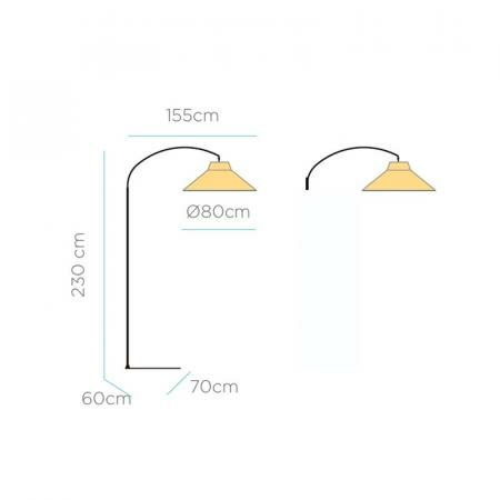 New Garden Kabellose Bogen Stehlampe Niza Lampe Leuchte Innen & Außen 9 W Ip54 B-Ware