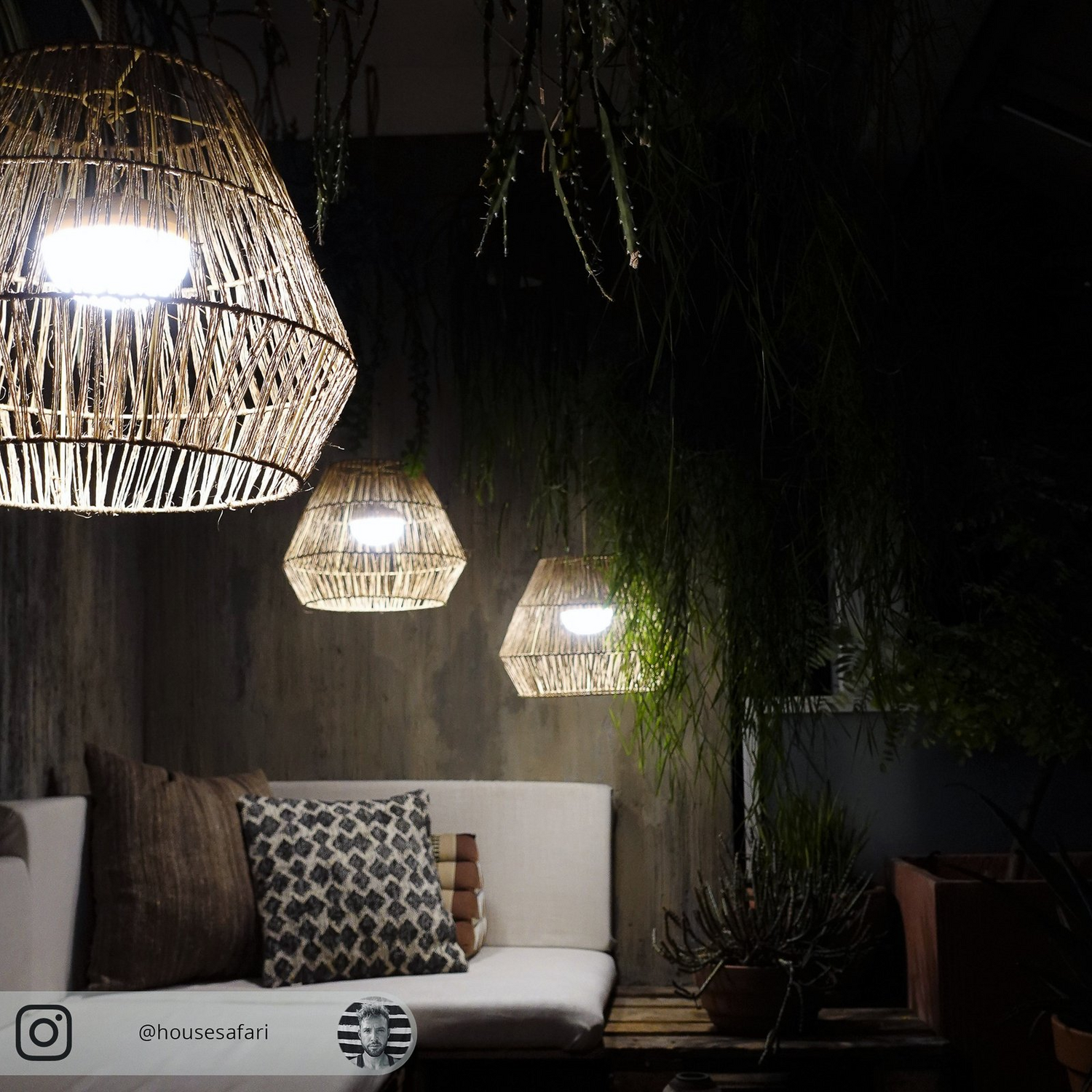 Newgarden Sisine Led Hängeleuchte Mit Akku Naturfaser Hängelampe Gartenlampe 128 B-Ware