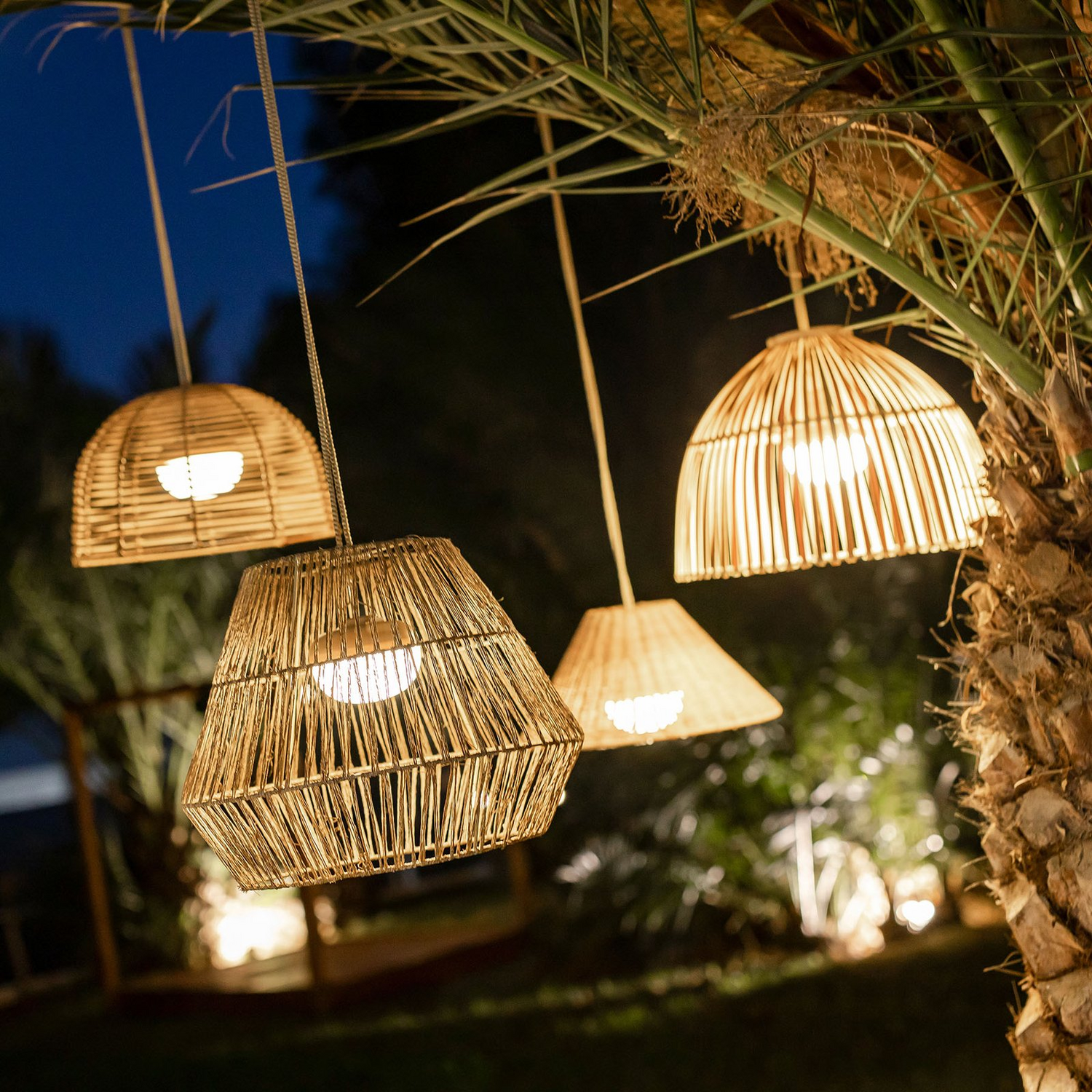 Newgarden Sisine Led Hängeleuchte Mit Akku Naturfaser Hängelampe Gartenlampe 128 B-Ware