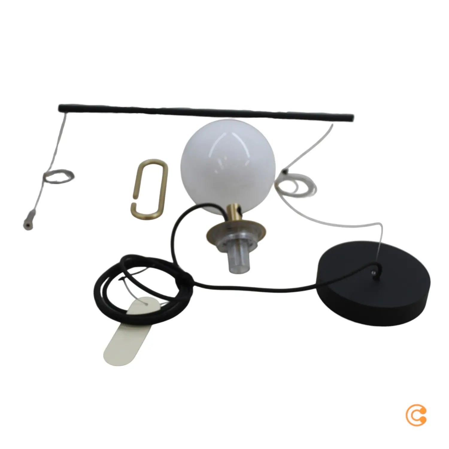 B-Ware Pendelleuchte Hängeleuchte Nh S1 14 Kugel Messing Weiß Satiniert Glas Lampe - 8052993059215