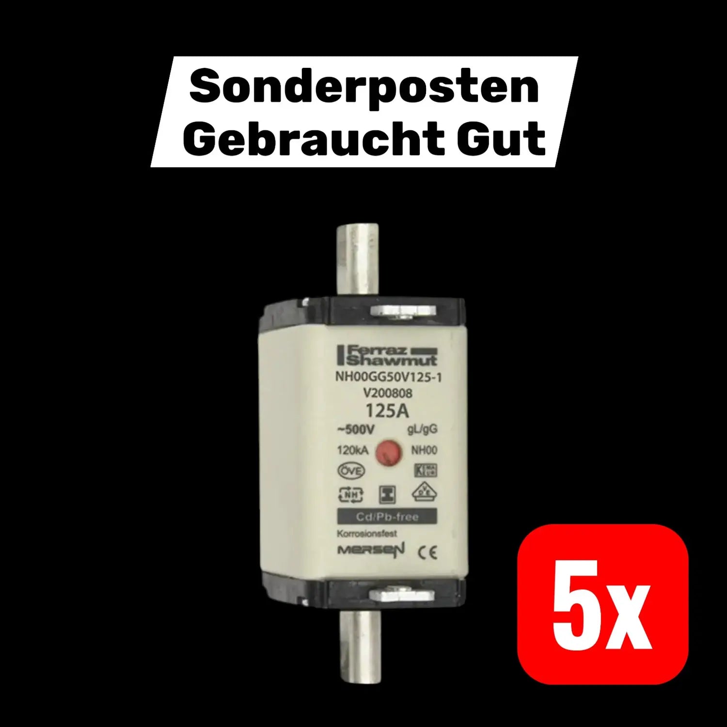 B-Ware Mersen Nh Sicherung Schmelzsicherung 1 F765000000 Größe 00 125 A 500 V 5 Stück - 8430399001319