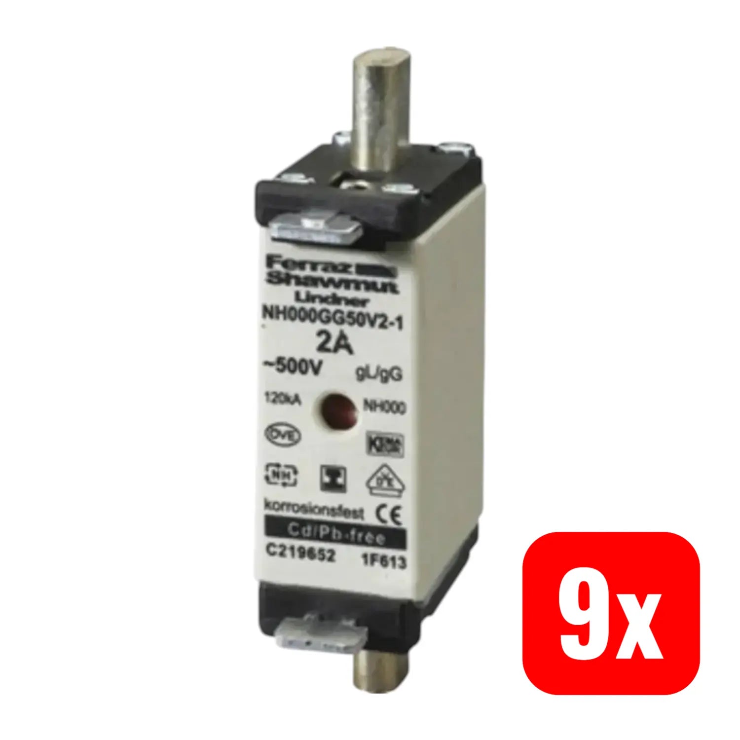 B-Ware Mersen Nh Sicherung Sicherungseinsatz Einsatz 63 A Größe 000 500 V 9 Stück - 4086500084111