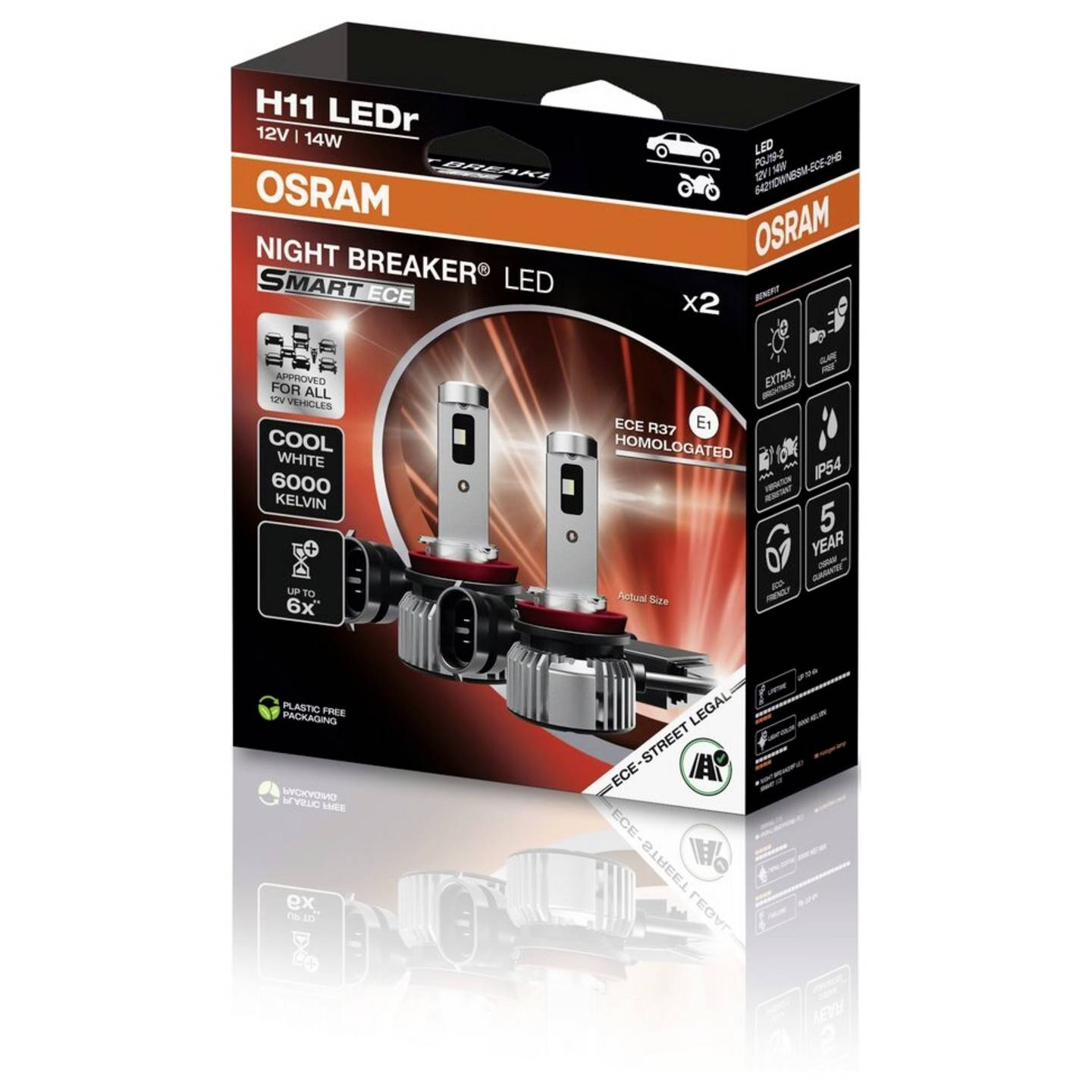 B-Ware Osram Automotive 64211 Dwnbsm Ece 2 Hb Led Leuchtmittel Lampe H11 12 V Auto - 4062172418331