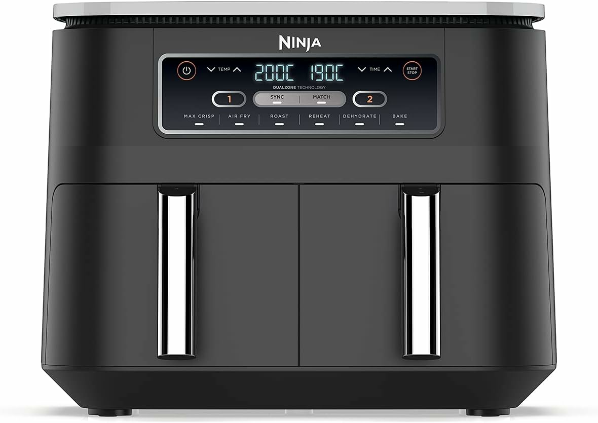 B-Ware Ninja Foodi Heißluft Fritteuse Mit 2 Frittierfächern Und 7,6 L Fassungsvermögen - 622356239561