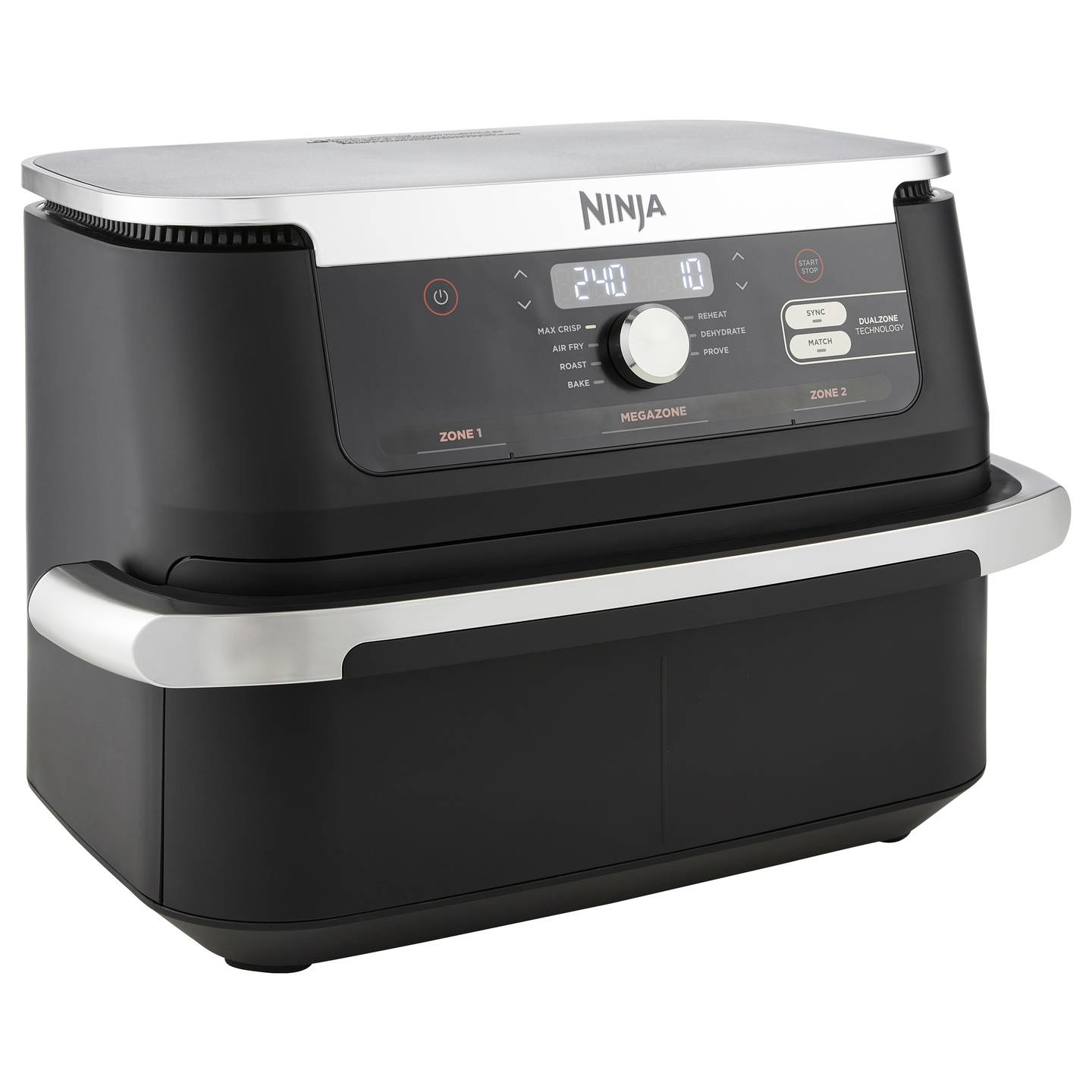 B-Ware Ninja Heißluft Fritteuse Airfryer Fritteuse 2470 W Schwarz 8 Personen Silber - 622356270373