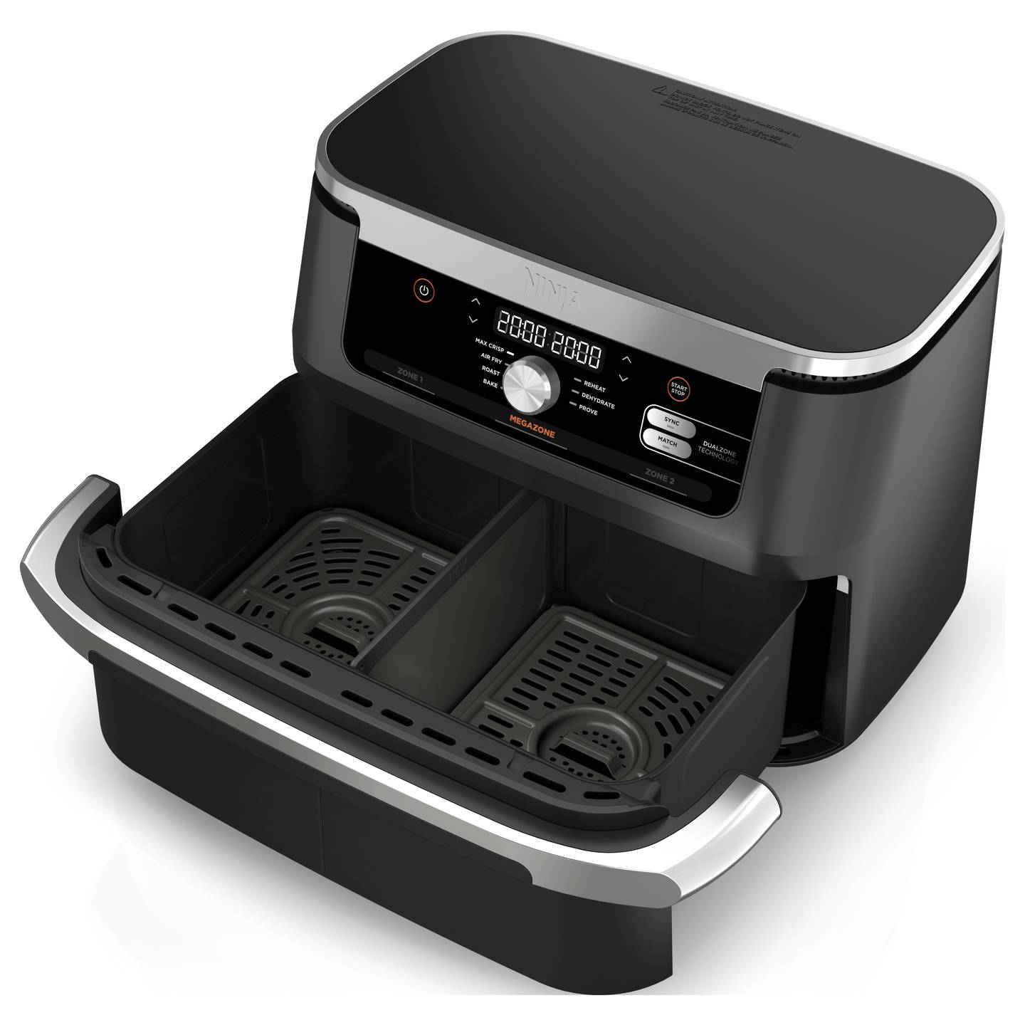 B-Ware Ninja Heißluft Fritteuse Airfryer Fritteuse 2470 W Schwarz 8 Personen Silber - 622356270373