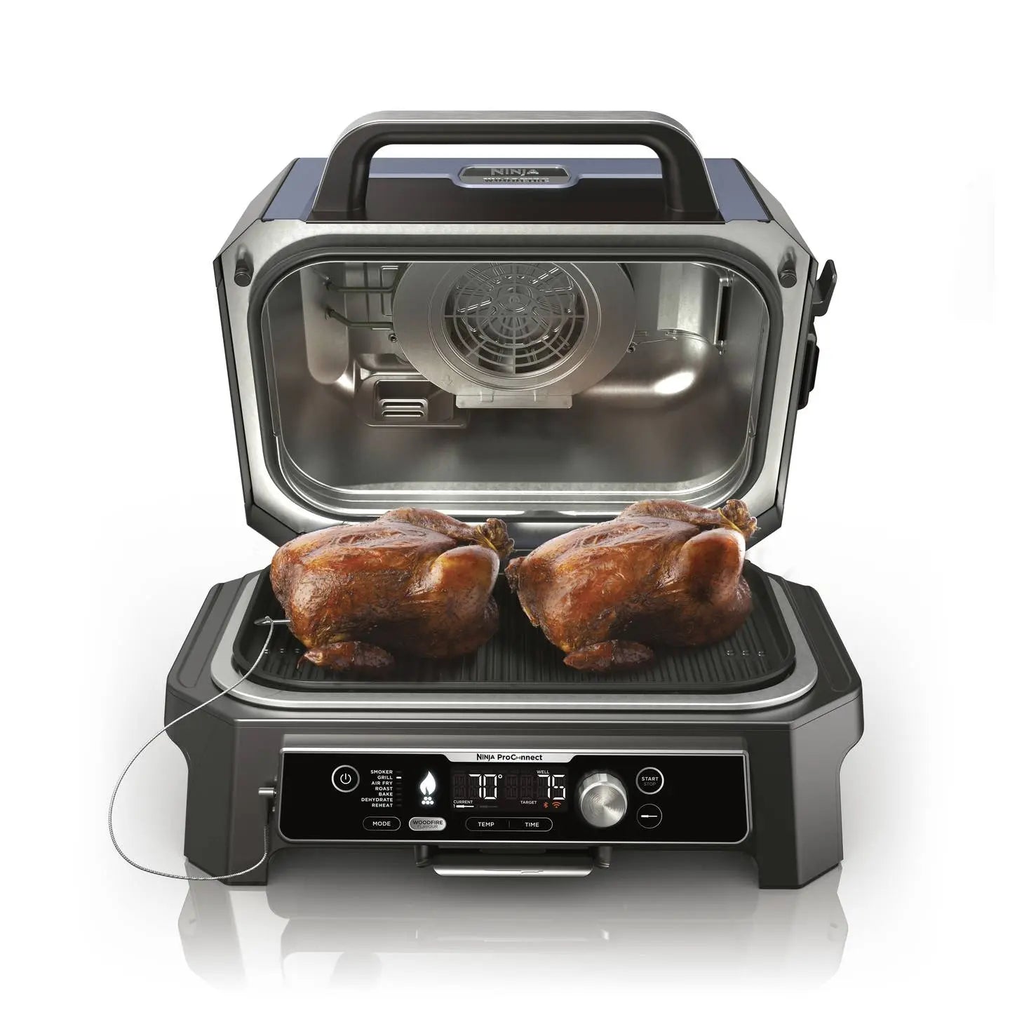 B-Ware Ninja Elektrogrill Grill Elektro Grillgerät Woodfire Pro Connect Xl Schwarz Blau - 622356276573