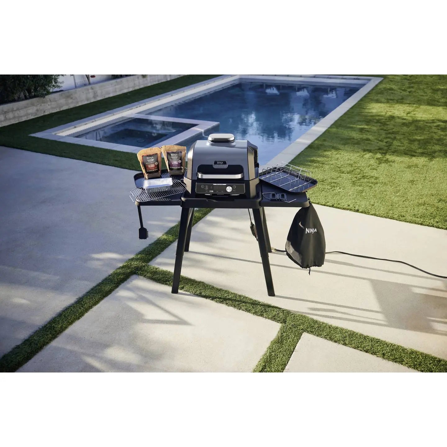 B-Ware Ninja Elektrogrill Grill Elektro Grillgerät Woodfire Pro Connect Xl Schwarz Blau - 622356276573