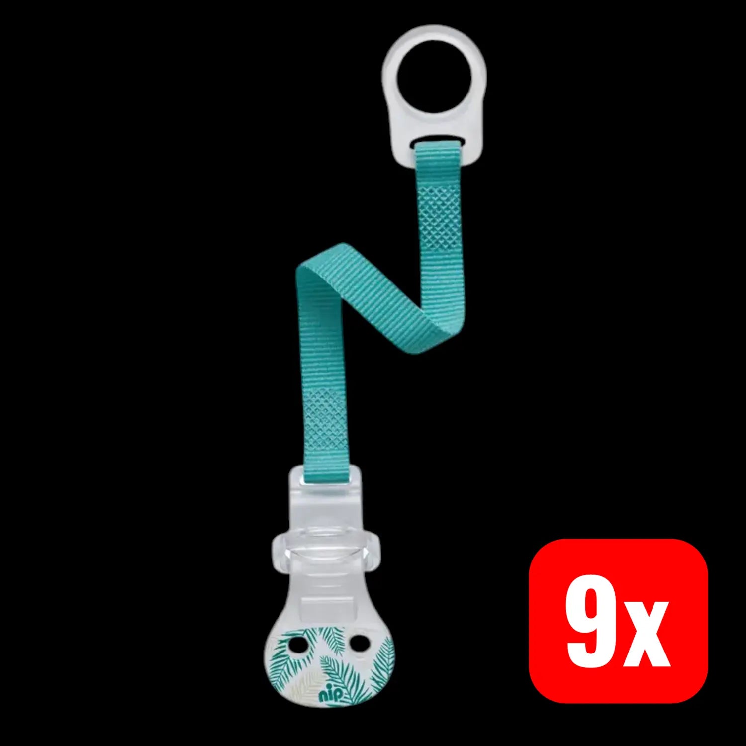 B-Ware Nip Schnullerband Schnullerbefestigung Softring Textil Mint öffnung Weit 9 Stück - 4000821408746
