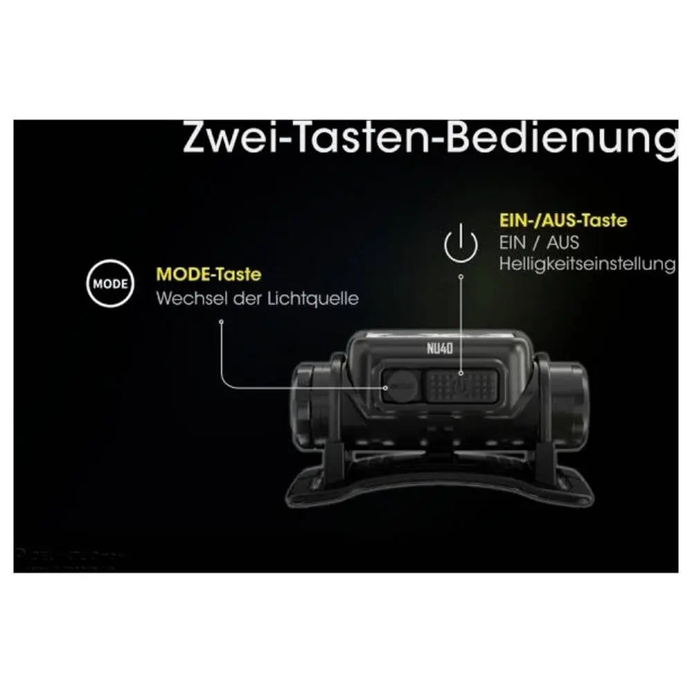 B-Ware Nitecore Stirnlampe Kopflampe Nu40 Lampe Licht Outdoor Akku 1000 Lumen - 6952506407637