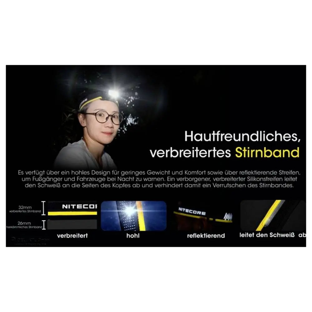 B-Ware Nitecore Stirnlampe Kopflampe Nu40 Lampe Licht Outdoor Akku 1000 Lumen - 6952506407637