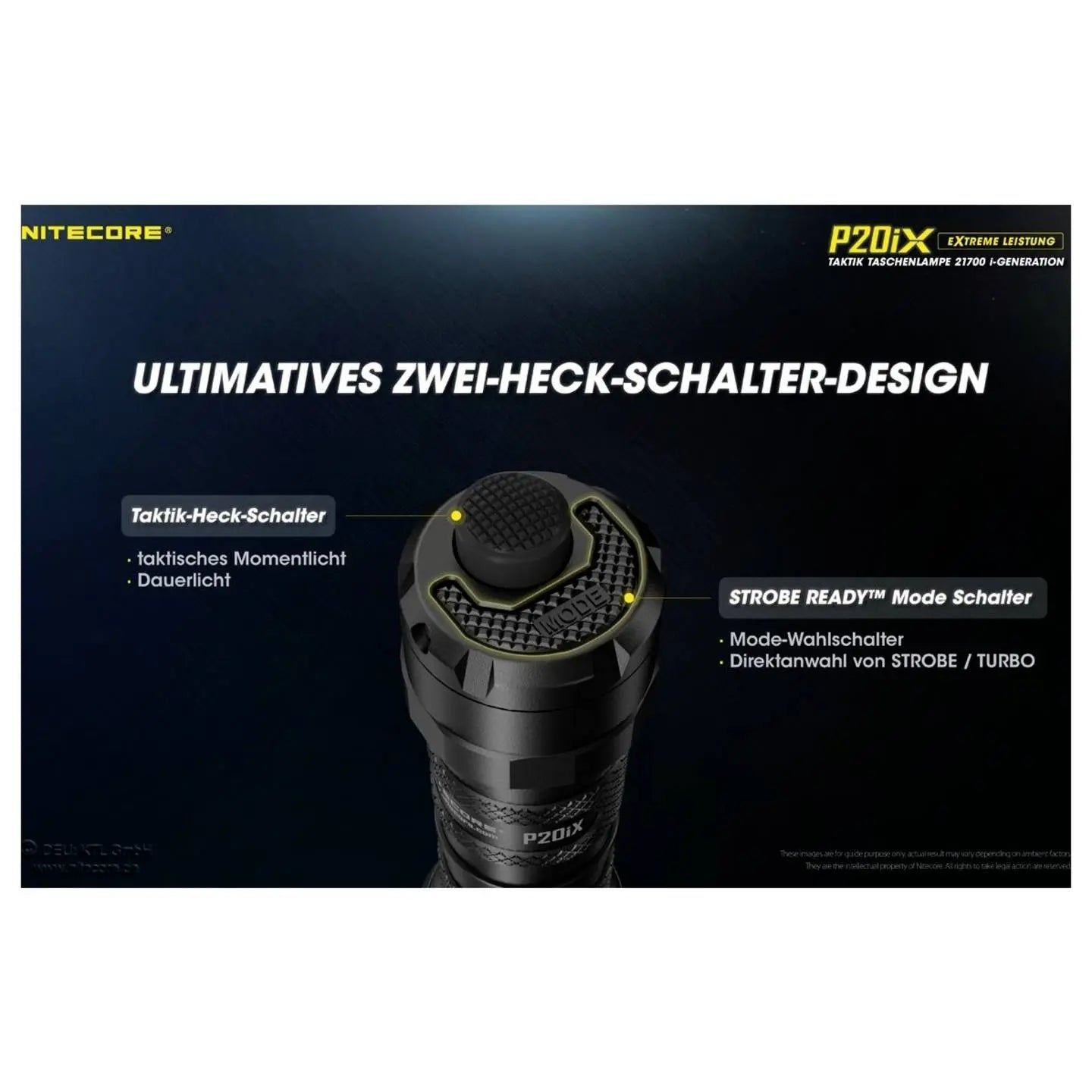 D-Ware Nitecore Taschenlampe P20i X Schwarz Led Akku Precise Serie 4000 Lm Defektware - 6952506406722
