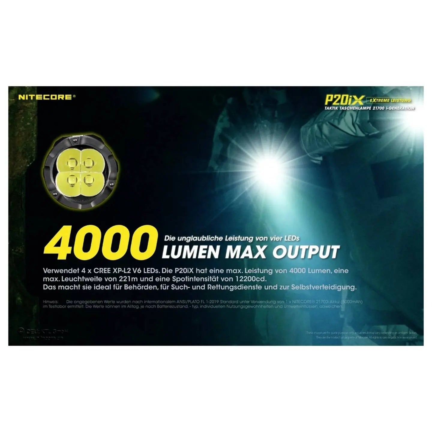 D-Ware Nitecore Taschenlampe P20i X Schwarz Led Akku Precise Serie 4000 Lm Defektware - 6952506406722