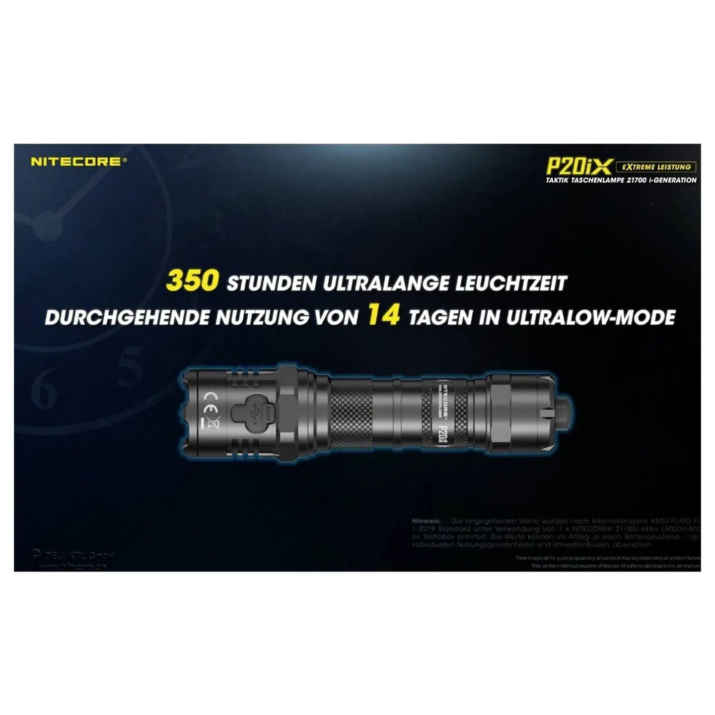 D-Ware Nitecore Taschenlampe P20i X Schwarz Led Akku Precise Serie 4000 Lm Defektware - 6952506406722