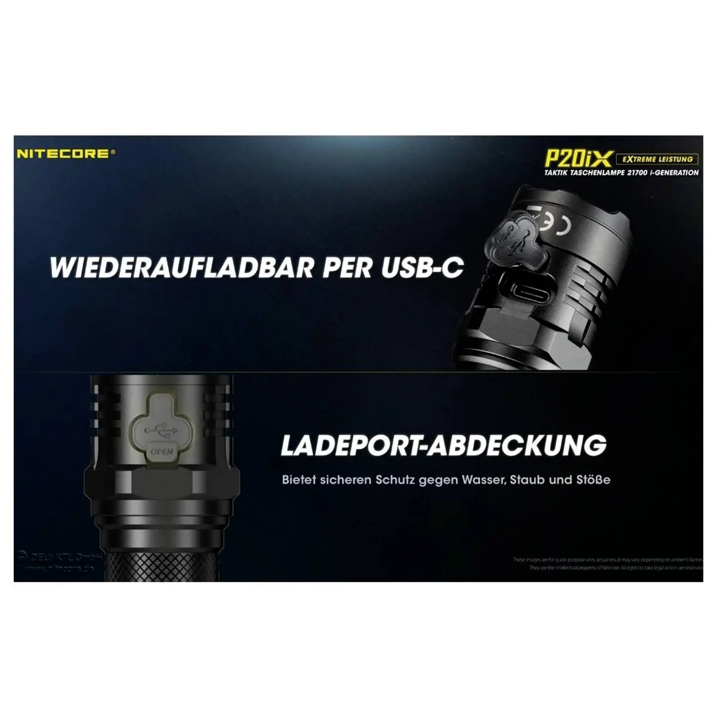 D-Ware Nitecore Taschenlampe P20i X Schwarz Led Akku Precise Serie 4000 Lm Defektware - 6952506406722