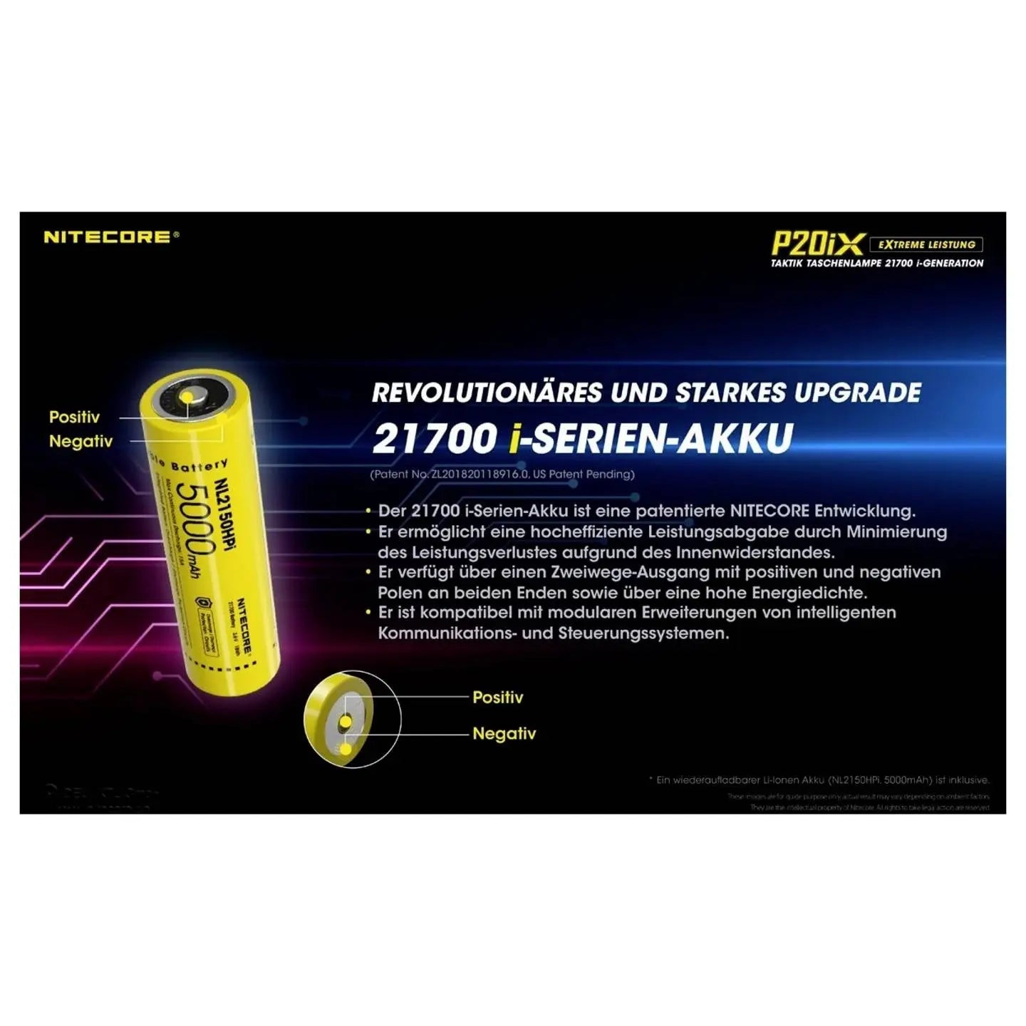 D-Ware Nitecore Taschenlampe P20i X Schwarz Led Akku Precise Serie 4000 Lm Defektware - 6952506406722