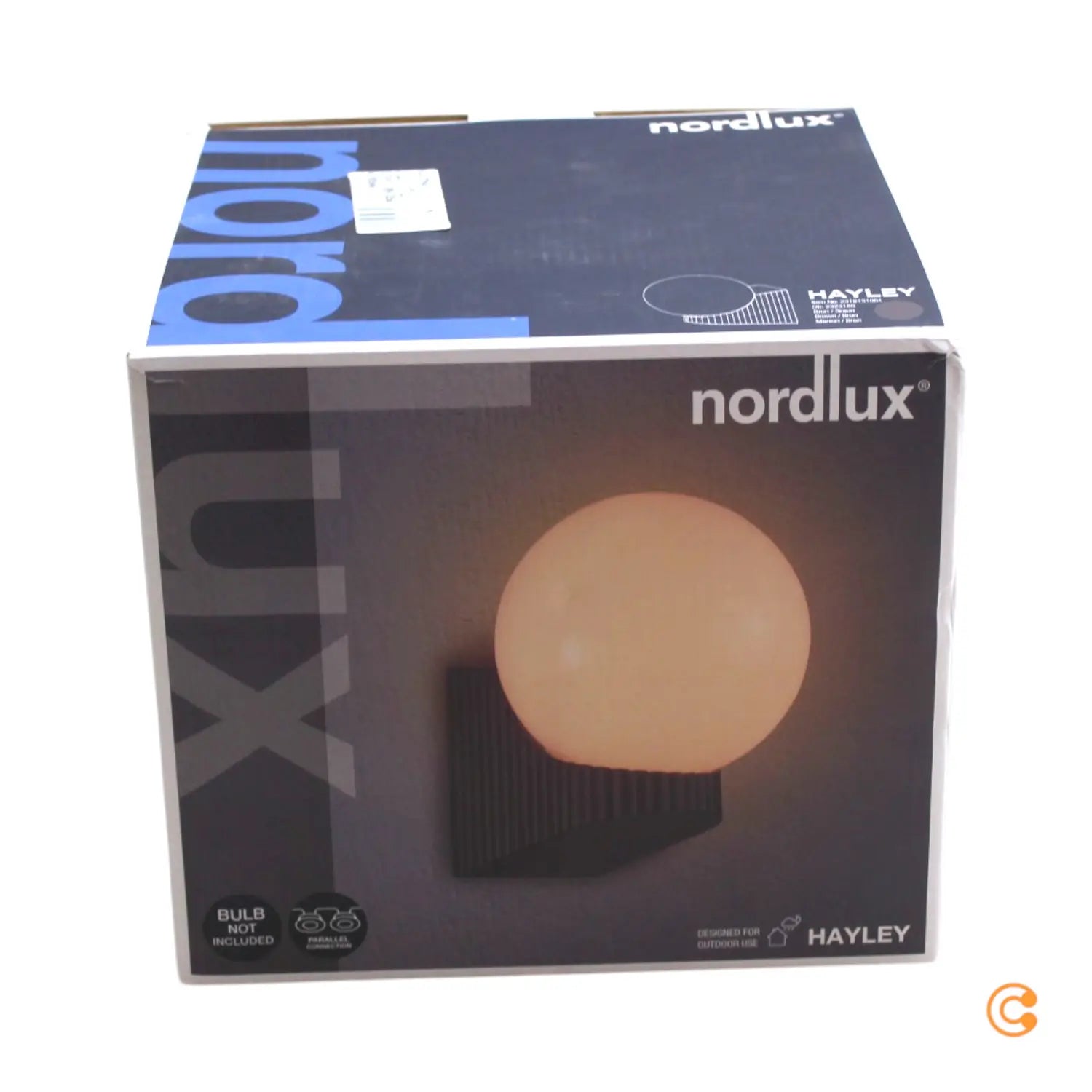 B-Ware Nordlux Wandleuchte Wandlampe Hayley Braun Kugel Glas Matt E27 Led Aluminium - 5704924015557