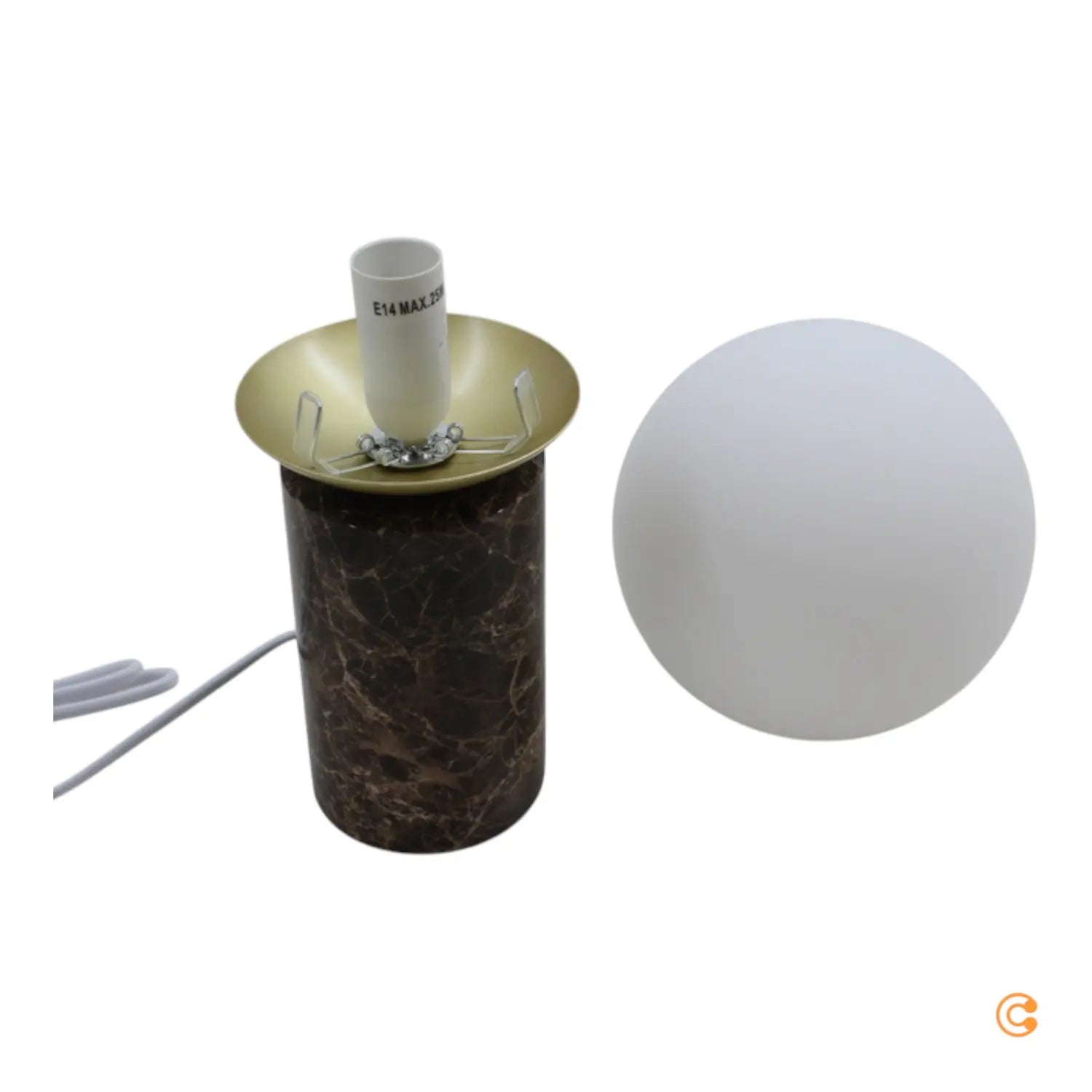 Nordlux Tischleuchte Lilly Tischlampe Marble Marmorsockel Braun Siehe Text/Foto B-Ware - 5704924012303