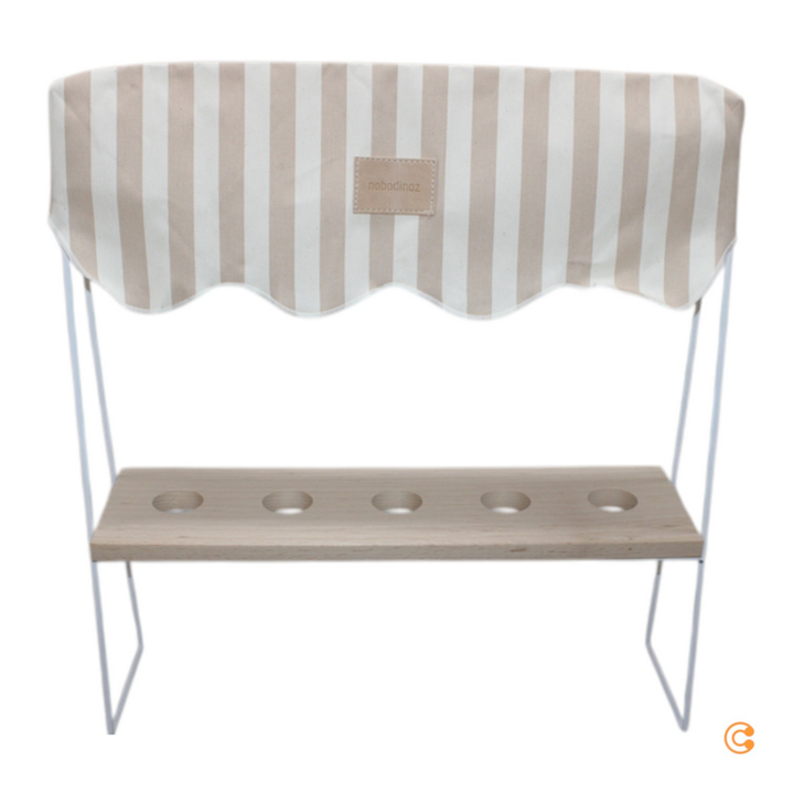 Nobodinoz Holzspielzeug Set Eisdiele Eiswagen Taupe Stripes Siehe Text/Foto B-Ware - 8435574913784