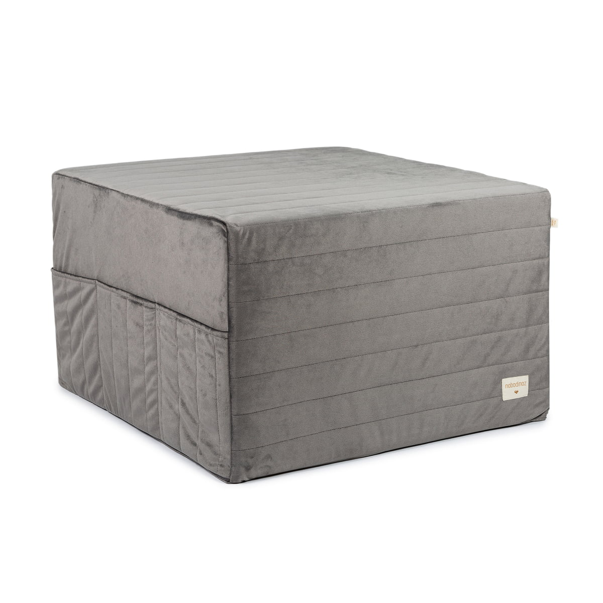 Nobodinoz Sleepover Faltmatratze Hocker Gästebett 60cm Slate Grey Sitz Möbel B-Ware - 8435574921222