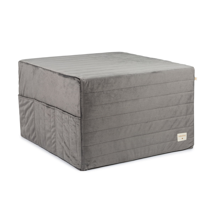 Nobodinoz Sleepover Faltmatratze Hocker Gästebett 60cm Slate Grey Sitz Möbel B-Ware - 8435574921222