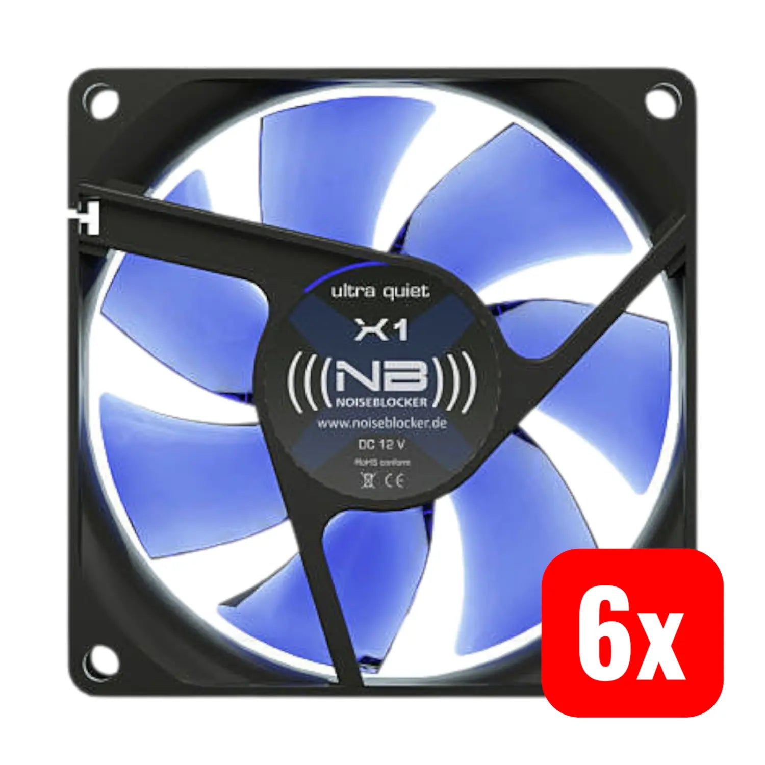 B-Ware Noiseblocker Nb Black Silent Fan X1 Rev. 3.0 Gehäuselüfter 80 Mm 6 Stück - 4250051906073
