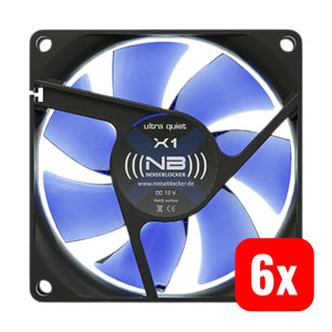 B-Ware Noiseblocker Nb Black Silent Fan X1 Rev. 3.0 Gehäuselüfter 80 Mm 6 Stück