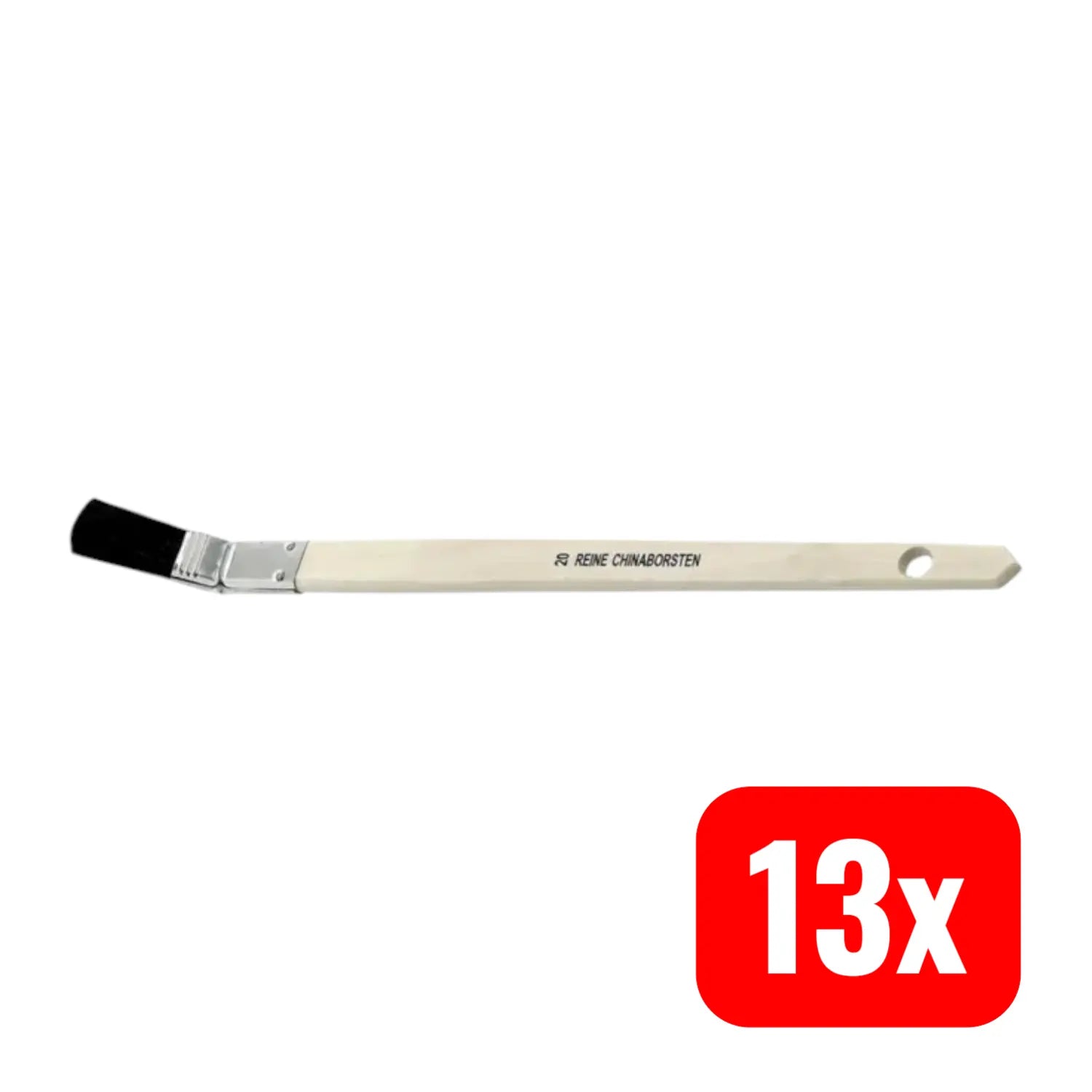 B-Ware Nölle Plattpinsel Flachpinsel Gebogen Chinaborsten Holzstiel 20 Mm 13 Stück - 4250560503411