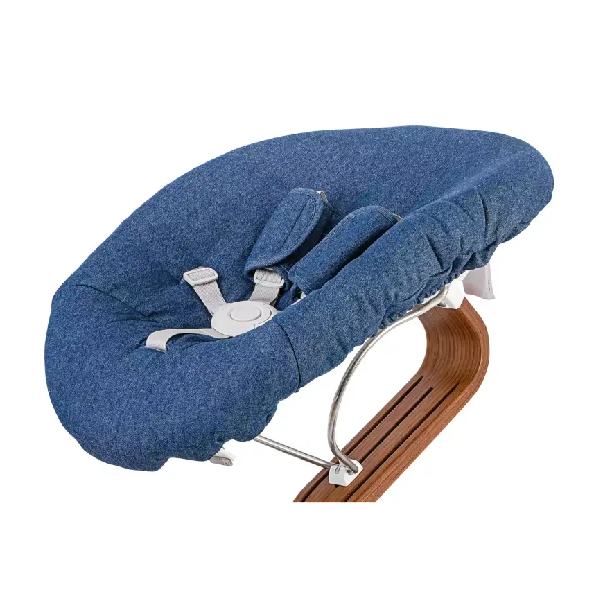 B-Ware Nomi Baby Matratze Bettauflage Premium Denim/Stripes Wippenauflage Polster - 5712476004790