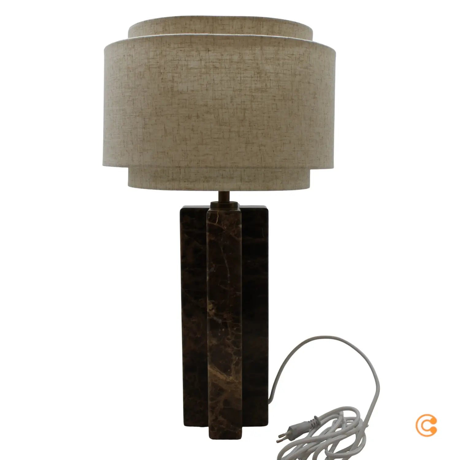 B-Ware Nordlux Dftp Tischleuchte Lampe Takai Schreibtischleuchte Beige Braun E27 Marmor - 6005001