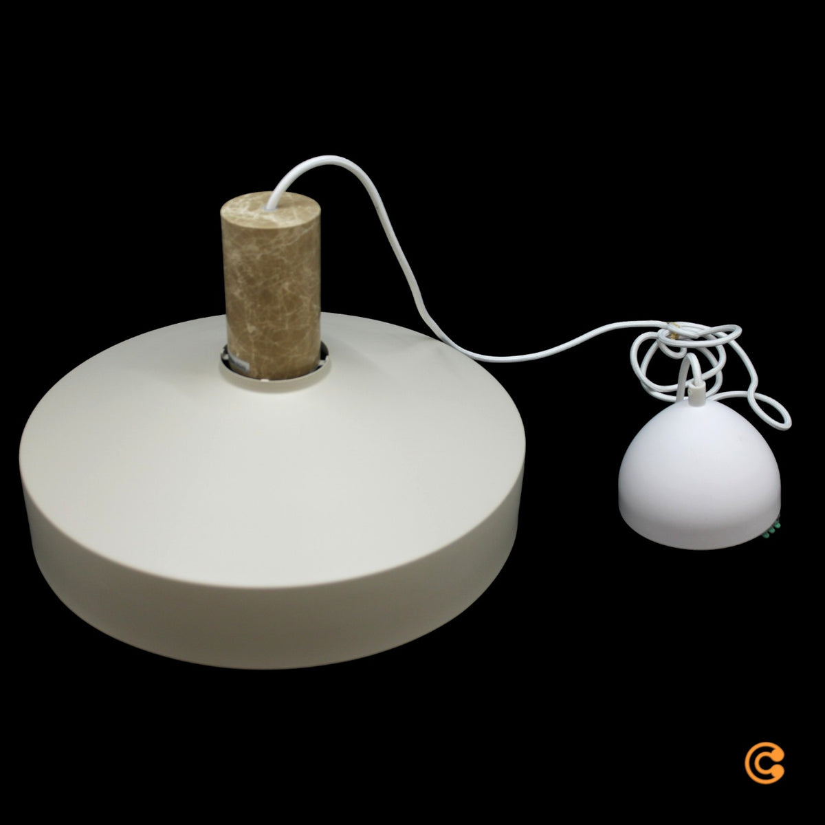 Nordlux Pendelleuchte Hängelampe Elvas Marmor Metall Beige E27 LED Leuchte Lampe - 5704924024238