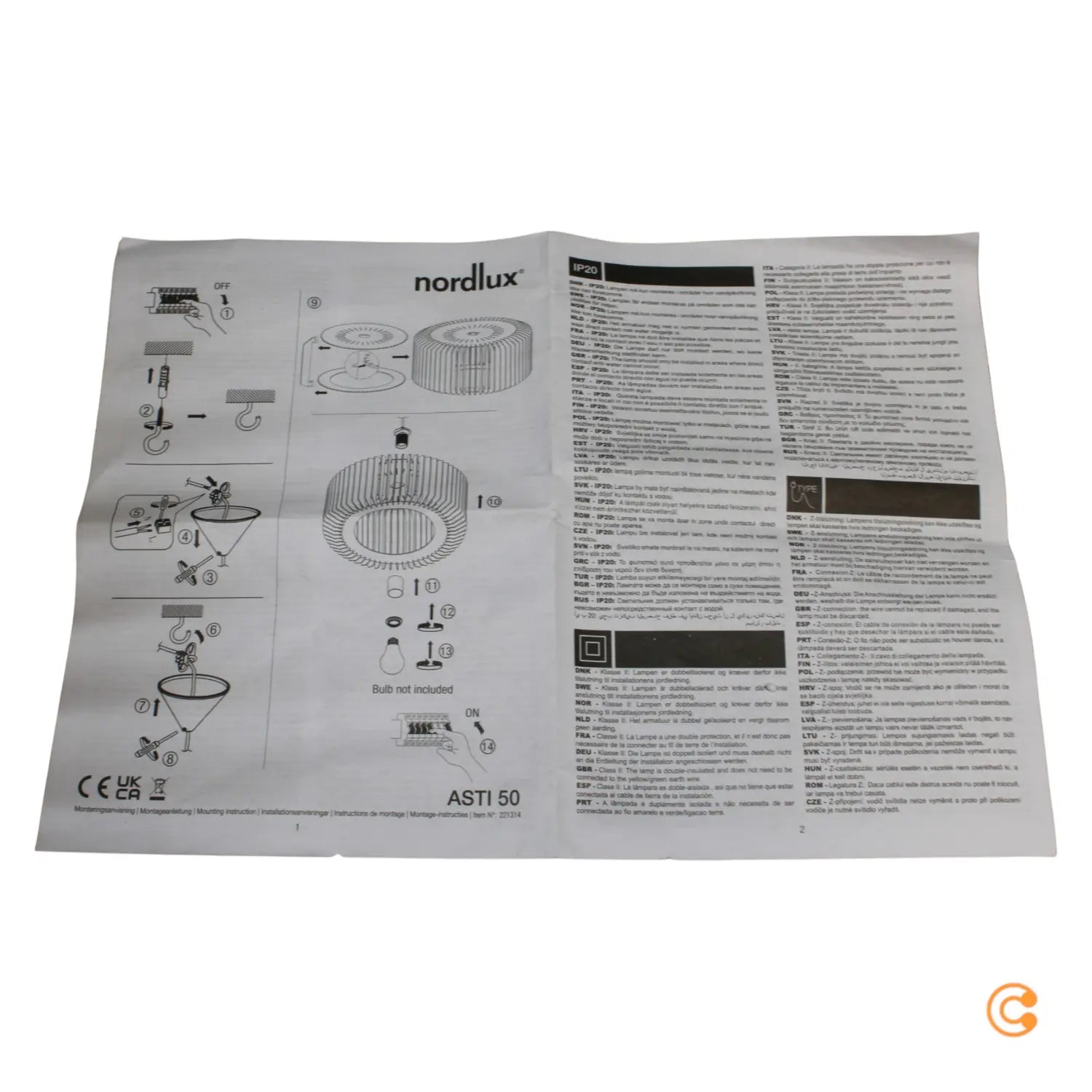 B-Ware Nordlux Hängeleuchte Pendelleuchte Asti 50 Holzlamellen Holz Leuchte E27 Led - 5704924011832