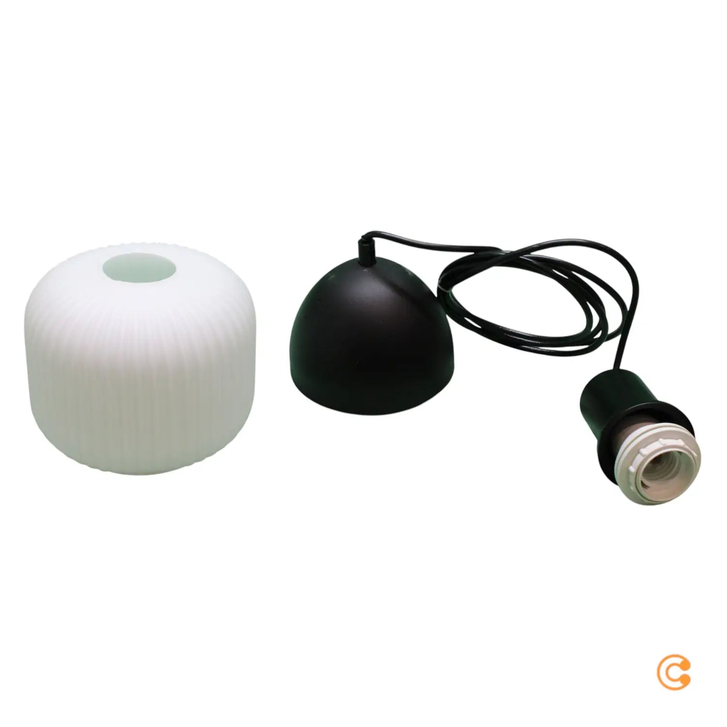 B-Ware Nordlux Hängeleuchte Milford Mini Schwarz Glas Gerippt Deckenlampe Lampe 2 Stück - 5704924018664