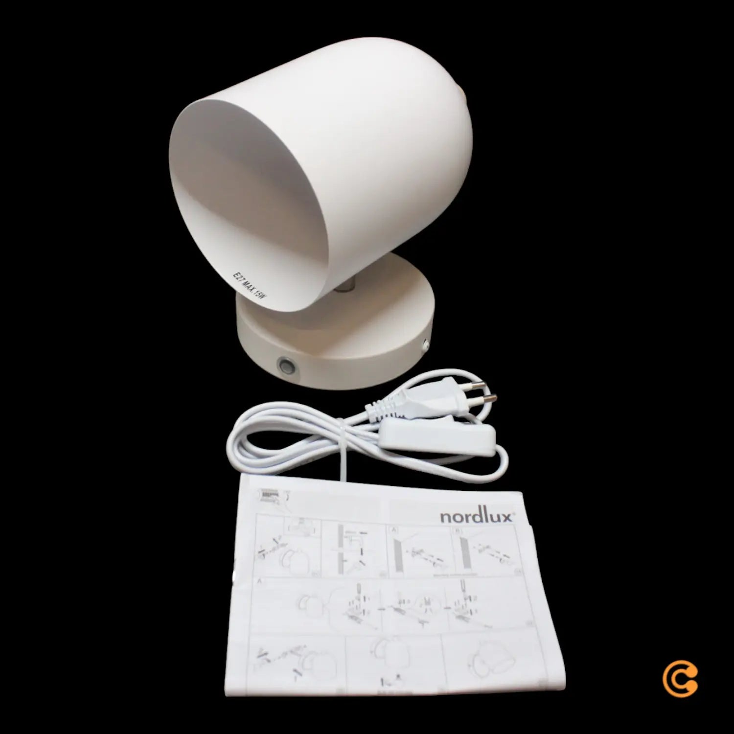 B-Ware Nordlux Gaston Wandleuchte Kabel Stecker Wandlampe Leuchte Lampe Wandlicht Licht - 5704924018732