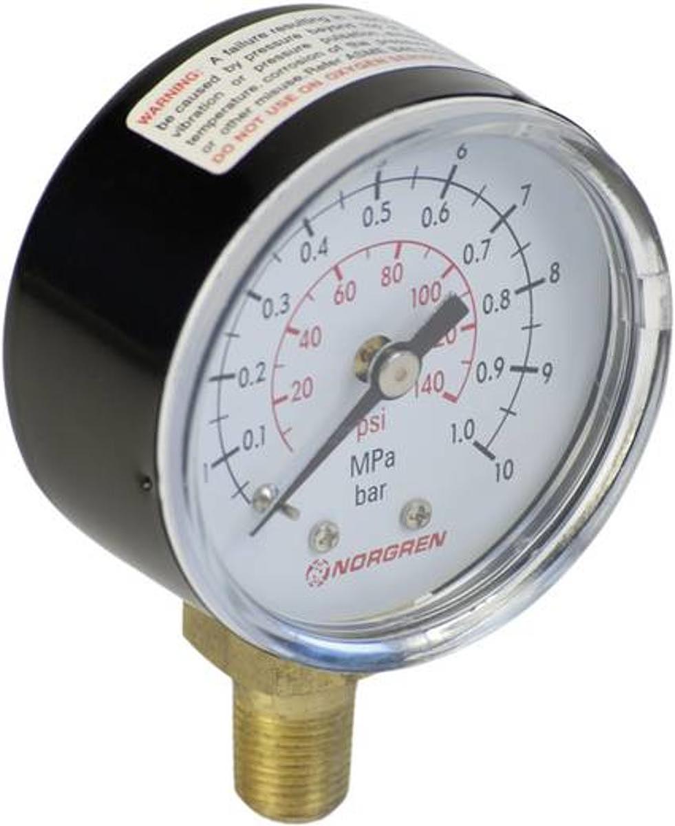 B-Ware Norgren Manometer 18 013 028 Unterseite 0   25 Bar Außengewinde R1/8 1 St. - 2050000185205