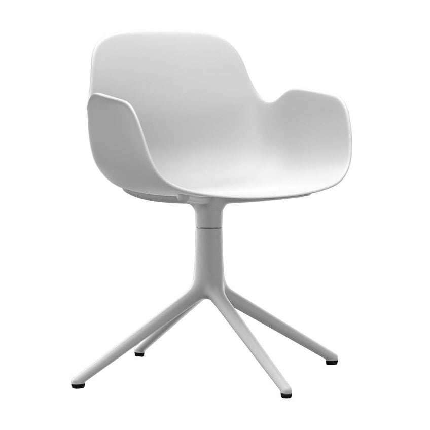 Normann Copenhagen Form Drehsessel Drehstuhl Armlehnstuhl Büro Aluminium Weiß - 5712396018853