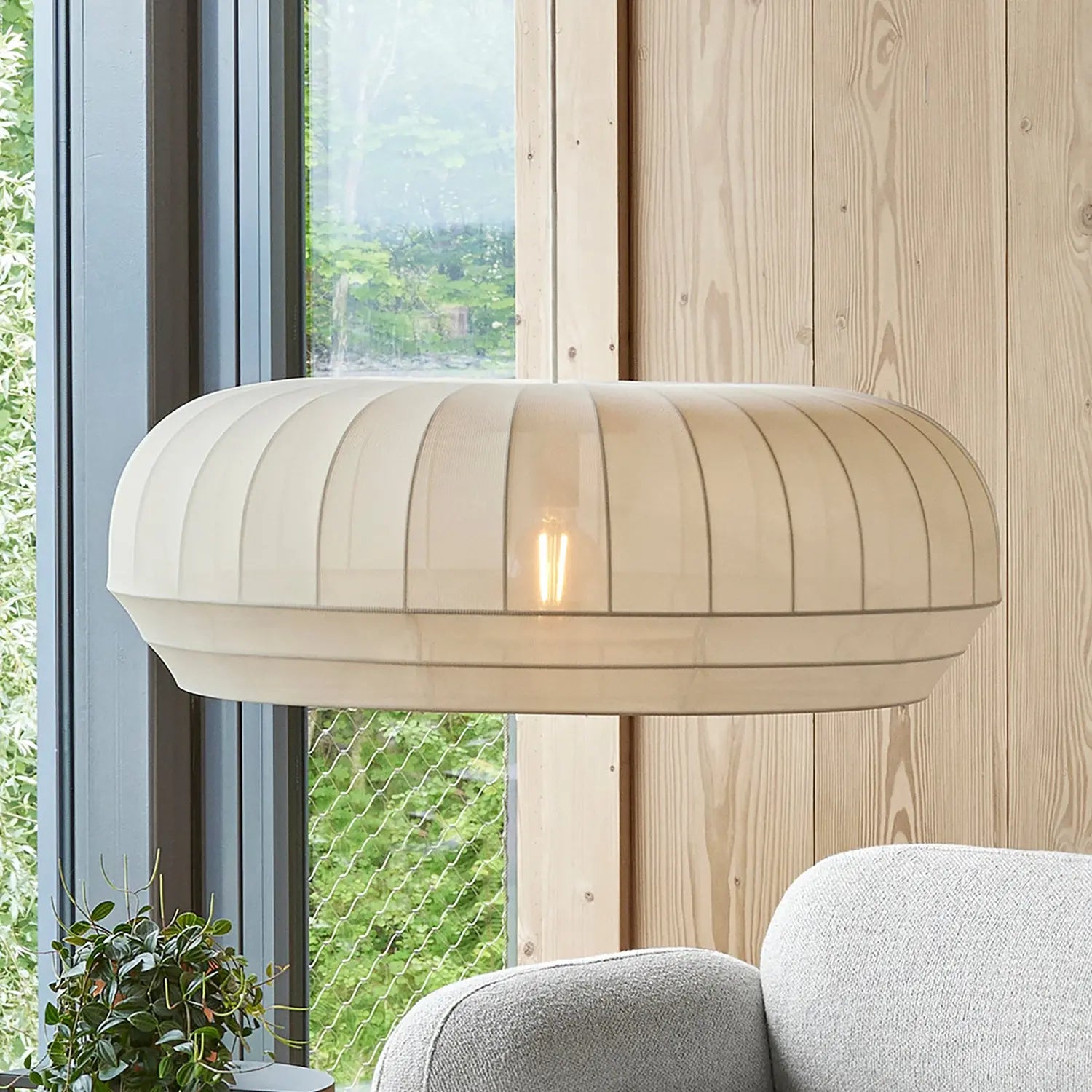 B-Ware Northern Hängeleuchte Pendelleuchte Tradition Large Oval Textil Offwhite 1x E27 - 7090018217418